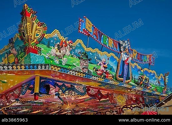 Children's carousel Bayern Rallye, Auer Dult, Munich, Upper Bavaria, Bavaria, Germany, Europe.