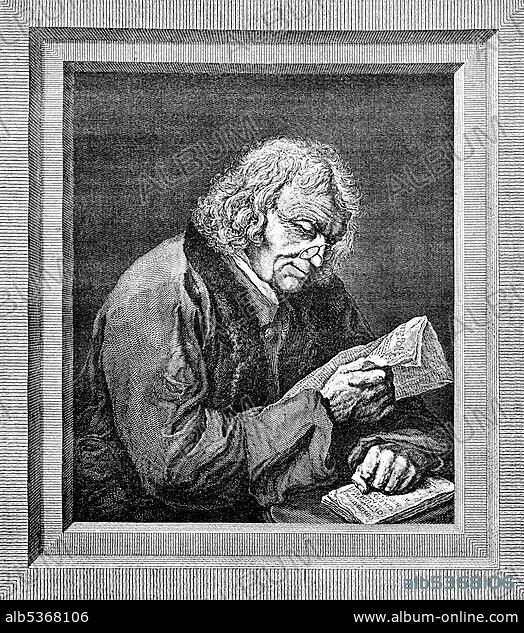 Historic drawing, US-American history, 18th century, portrait of Benjamin Franklin, 1706 - 1790, a North American printer, publisher, writer, scientist, inventor and statesman.