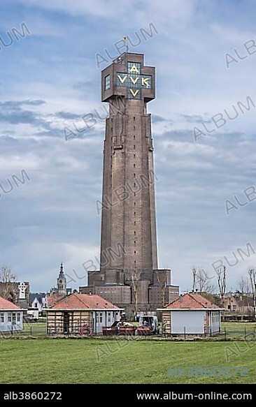 Yser Tower, First World War Memorial, Diksmuide, West Flanders, Belgium, Europe.