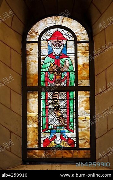 Prophet Hosea, Stained Glass Window, Window of the Prophets, Augsburg Cathedral, Augsburg, Swabia, Bavaria, Germany, Europe.