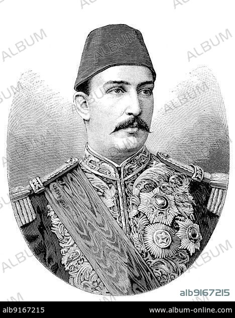 Muhammad Tawfiq Pasha, 15 November 1852 to 7 January 1892, Khedive of Egypt from 1879 to 1892, digitally restored reproduction of an original 19th century painting.
