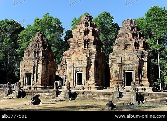 Preah Ko temple, Roluos Group, Siem Reap, Cambodia, Southeast Asia, Asia.