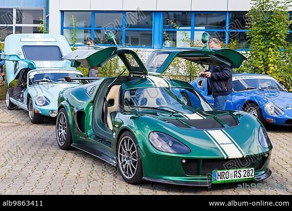Large Wartburg Melkus meeting on the grounds of the Dresden Melkus company. The Melkus RS 2000 is a small-series sports car based on a Lotus chassis. It was manufactured by the sports car manufacturer Melkus in Dresden from 2009 to 2012.