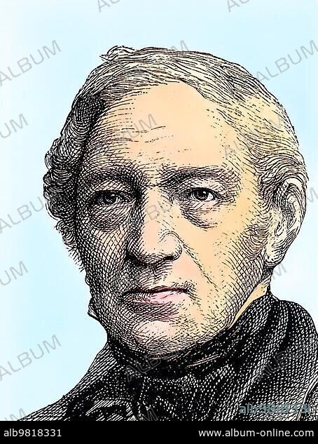 Martin Hinrich Carl Lichtenstein; 1780-1857; a German physician; explorer and zoologist; Berlin Society for Geography; historical engraving; c. 1869; Historic; digitally restored reproduction from a 19th century original; coloured; exact date unknown.