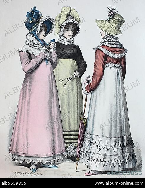 Folk traditional costume clothing history of costumes woman silver hake 1814 digitally restored reproduction of a 19th century original exact date unknown. Album alb5559855