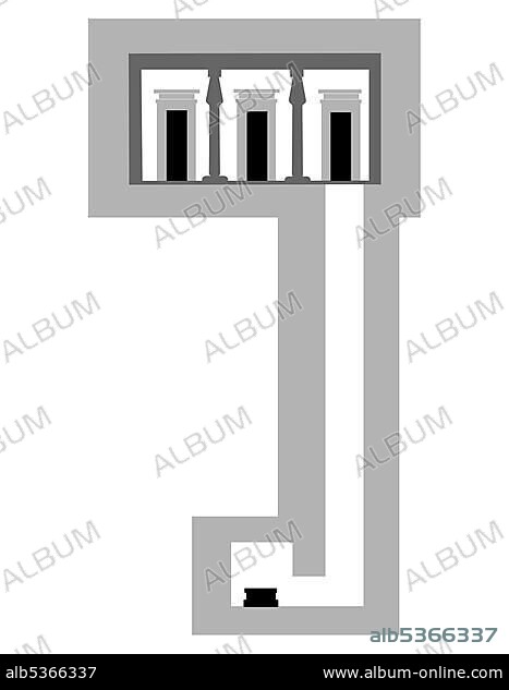 Mastaba, an ancient Egyptian tomb, schematic representation.