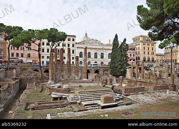 Excavation of temples from the Roman Republic period in Area Sacra del Largo Torre Argentina, Rome, Italy, Europe.
