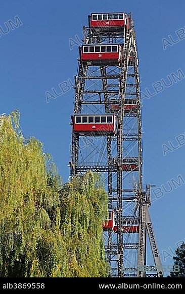 Vienna Giant Ferris Wheel, amusement park, Wiener Wurstelprater, Prater, Vienna, Austria, Europe.
