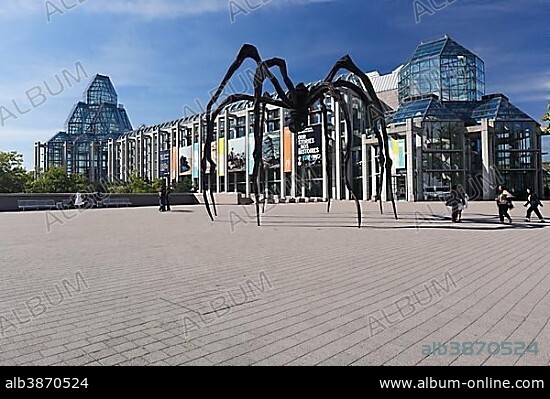 Giant spider statue made by Louise Bourgeois, in front of National Gallery of Canada, Ottawa, Ontario Province, Canada, North America.