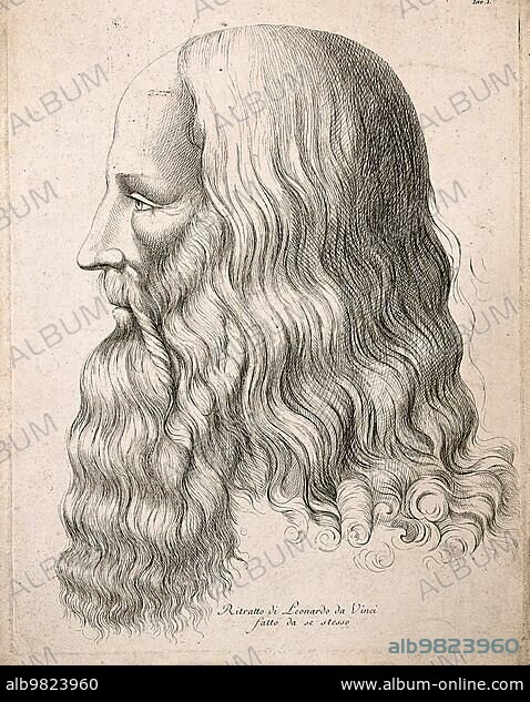 Leonardo da Vinci (15 April 1452) (2 May 1519); actually Lionardo di ser Piero da Vinci; was an Italian painter; sculptor; architect; anatomist; mechanic; engineer and natural philosopher; Historical; digitally restored reproduction from a 19th century original.