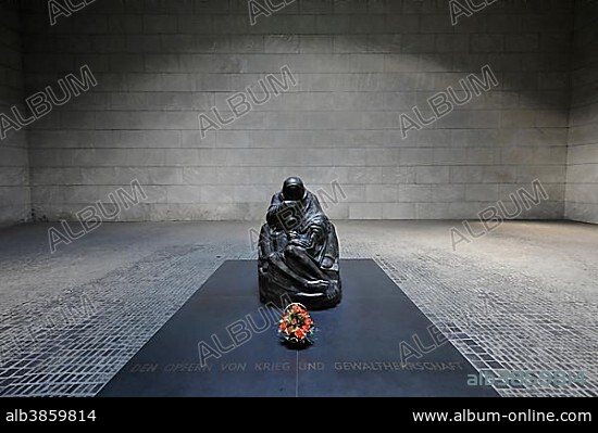 Memorial sculpture, Pieta by Kaethe Kollwitz in the Neue Wache Memorial, Schinkelbau building by Karl Friedrich Schinkel, Berlin, Berlin, Germany, Europe.