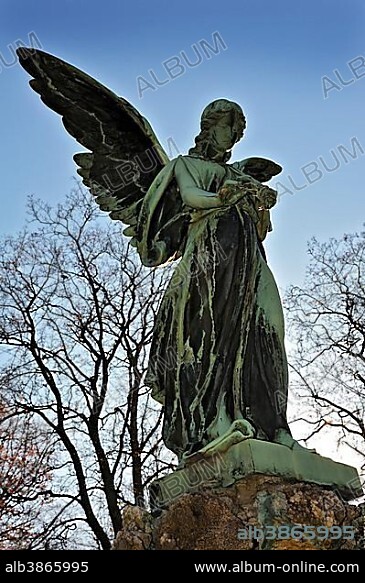 Angel statue on the Ostfriedhof or East Cemetery, Munich, Bavaria, Germany, Europe.