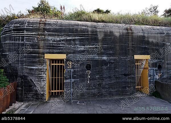 Entrance to a bunker from the second World War, Atlantic Wall 1942, Bunker Museum Zoutelande, Walcheren, Zeeland, Netherlands, Benelux, Europe.