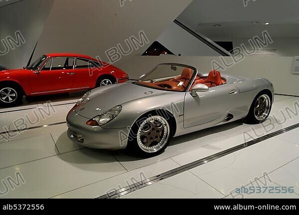 Porsche Boxster concept car, built in 1992, Porsche Museum, Stuttgart, Baden-Wuerttemberg, Germany, Europe.