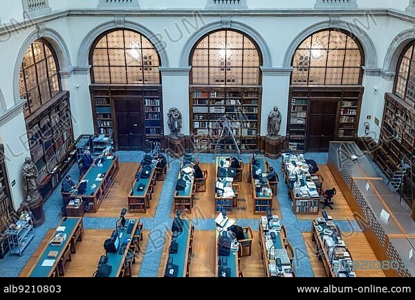 Milan Italy. Biblioteca Ambrosiana. Ambrosian Library inside Pinacoteca Ambrosiana. The reading room.