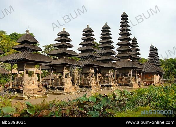 Bali Hinduism, tall, slim Balinese Pagodas, Pura Taman Ayun Temple, Water Temple, Mengwi, Bali, Indonesia, Southeast Asia, Asia.