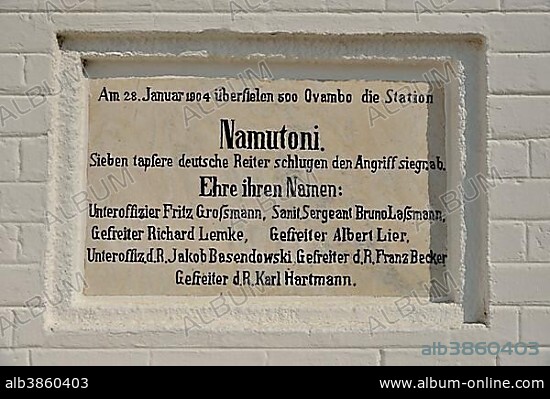 Entrance sign at namutoni, Etosha National Park, Namibia, Africa.