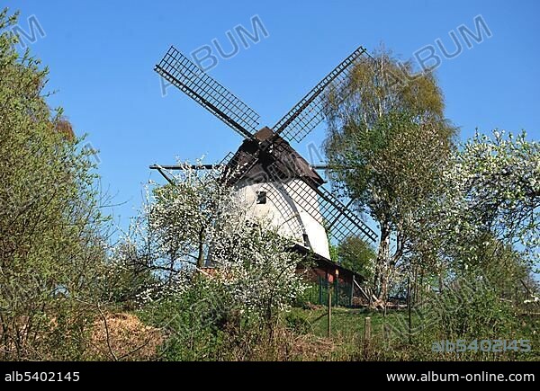 Old windmill, museum for local history, Gross Reken, Reken, Hohe Mark, Muensterland region, North Rhine-Westphalia, Germany, Europe.