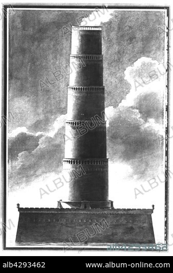 Etienne-Louis Boullée (1728-1799), French architect. Construction of a beacon with five floors.