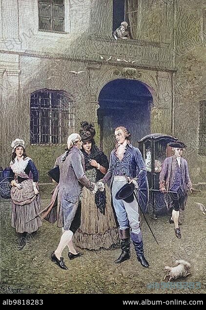 Johann Christoph Friedrich von Schiller was a German poet; philosopher; physician; historian; and playwright; here in Loschwitz; Germany; Historical; digitally restored reproduction of an original from the 19th century; exact date unknown; Europe.