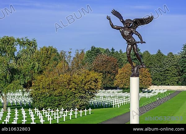 WW2 Henri-Chapelle American Cemetery and Memorial, Second World War military cemetery near Welkenraedt, province of Liège, Wallonia, Ardennes, Belgium, Europe.