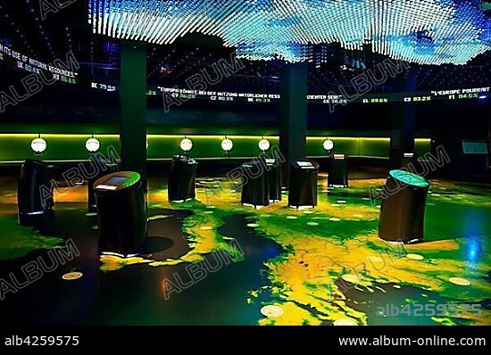 Showroom, visitors' center, Parlamentarium, European Parliament, Brussels, Belgium, Europe.