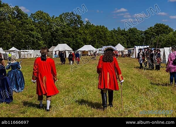 The Great Encampment near Mühlberg, also known as the Lustlager von Zeithain, was a grandiose troop display by Augustus the Strong, combined with a display of royal splendour, which took place from 31 May to 28 June 1730 not far from the towns of Riesa and Großenhain between the villages of Zeithain, Glaubitz and Streumen. Since 2022, a re-enactment has been taking place on the historic site, which is dedicated to recreating the camp of 1730, Zeithainer Lustlager, Zeithain, Saxony, Germany, Europe.