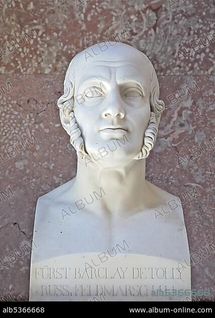 Bust of the Prince Barclay de Tolly, Russian General and minister of war.