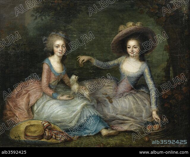 ANONYMOUS. Portrait of Marie Antoinette and Princess of