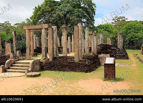 Atadage building in the Quadrangle, UNESCO World Heritage Site, the ancient city of Polonnaruwa, Sri Lanka, Asia.