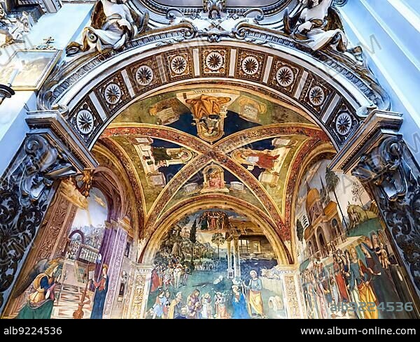 Spello Umbria Italy. Baglioni Chapel frescoed by Pinturicchio, in Santa Maria Maggiore Church.