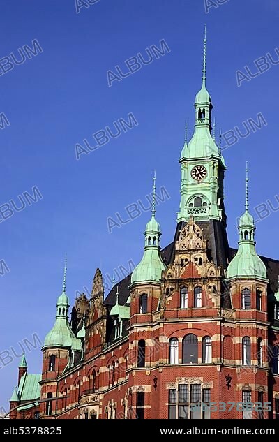 Speicherstadt Hamburg - historic office building of the Hamburger Hafen- und Lagerhaus AG - HHLA- harbour of Hamburg - Hamburg, Germany, Europe.