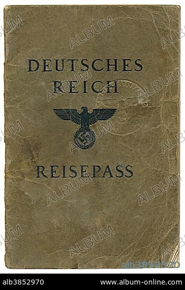 Old German passport from 1937, Deutsches Reich, Germany, Europe.