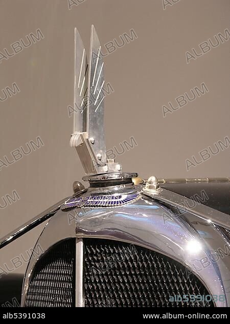 Avion Voisin, hood ornament, Mitomacchina exhibition, Museum of Modern Art, MART, Rovereto, Italy, Europe.