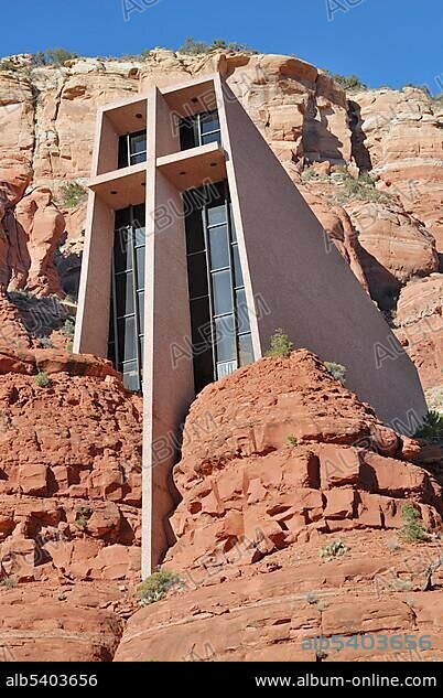 Chapel of the Holy Cross, modern rock church from the '50s, Sedona, Arizona, USA, North America.