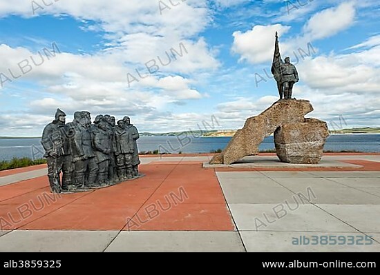 Monument to the first Revkom, First Revolutionary Committees, Anadyr, Chukotka Autonomous Okrug, Russia, Europe.