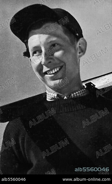 Franz Pfnür, acquired a gold medal in a Winter Olympics, won in combination downhill slalom after excellent performance, gold medal, first place, Olympic champion, Olympic winner, the first man to represent Germany.