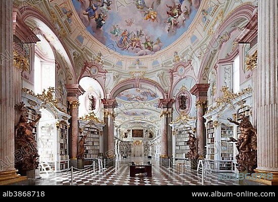Abbey Library, Benedictine Abbey of Admont, Admont, Styria, Austria, Europe.