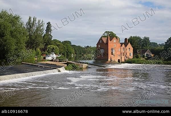 Cropthorne Mill historic watermill on the River Avon, Fladbury, Worcestershire, England, UK.