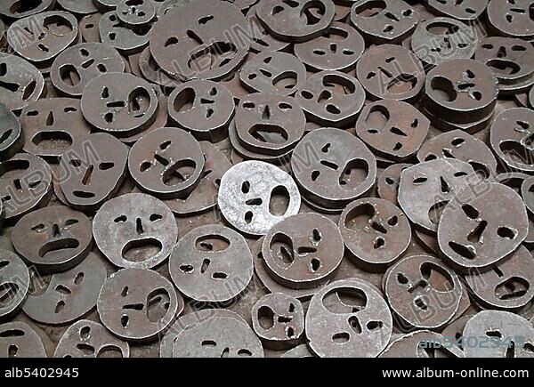 MEMORY Void. Artist Menashe Kadishman, loan by Dieter and Si Rosenkranz, Jewish museum Berlin, Germany.