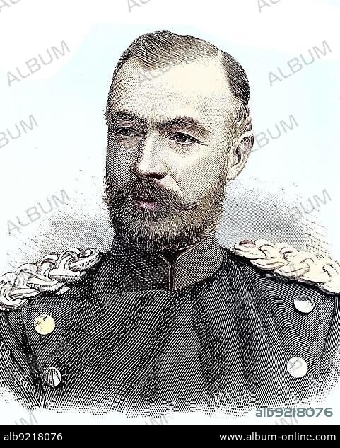 Paul Leopold Eduard Heinrich Anton Bronsart von Schellendorf, 1832, 1891- was a Prussian general and writer who served as Minister of War from 1883 to 1889, Situation from the time of the Franco-Prussian War or Franco-Prussian War, 1870-1871, Historical, digitally restored reproduction from a 19th century original.