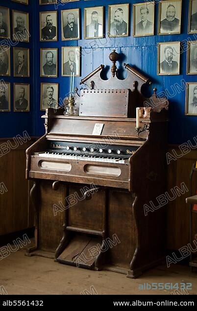 Piano, Museum of Local History, Glaumbaer, Iceland, Europe.