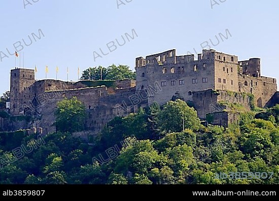 Fortress of Burg Rheinfels Castle, St. Goar, UNESCO World Cultural Heritage Site Upper Middle Rhine Valley, Rhein-Lahn-Kreis district, Rhineland-Palatinate, Germany, Europe.