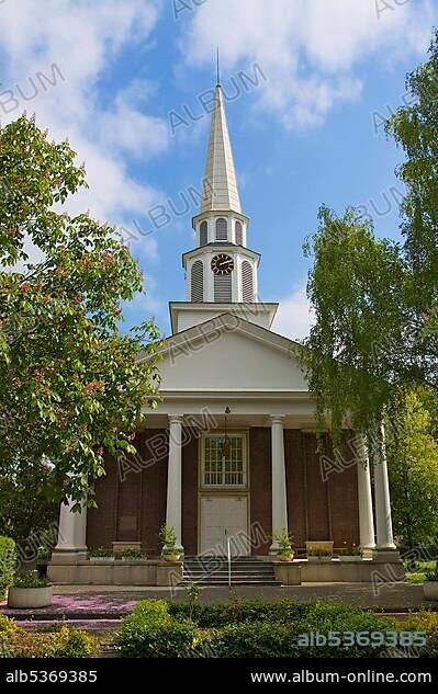 The former American residential area with Stimson Memorial Chapel, American Protestant Church, Bonn, North Rhine-Westphalia, Germany, Europe.