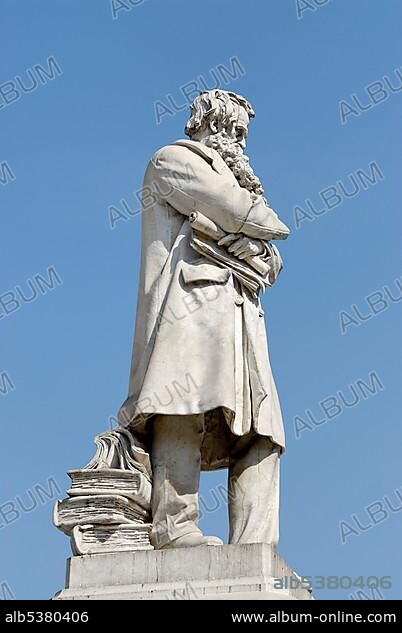 Statue of Nicolo Tommaseo at the Campo Santo Stefano, San Marco quarter, Venice, Venezia, Italy, Europe