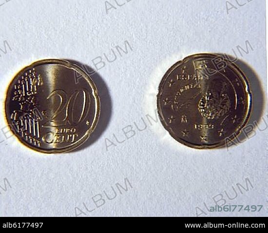 VEINTE CENTIMOS DE EURO - ANVERSO Y REVERSO.