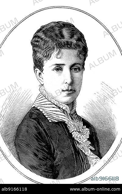 Archduchess Maria Christina Désirée Henriette Felicitas Rainiera of Habsburg-Lorraine, María Cristina de Habsburgo-Lorena, born 21 July 1858, died 6 February 1929, Imperial and Royal Princess, Archduchess of Austria, digitally restored reproduction of a 19th century original.
