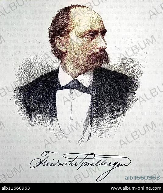 Friedrich Spielhagen, 24 February 1829, 25 February 1911, was a German writer, digital reproduction of an original from the 19th century, original date unknown.
