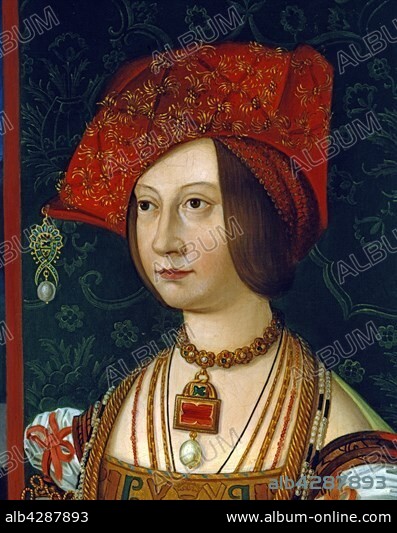 Domenico Acquaroli. Italian school. Portrait of Bianca Maria Sforza (1459-1519), wife of Maximilian I, Holy Roman Emperor. After the painting of Bernhard Strigel. Trieste, Castello di Miramare.