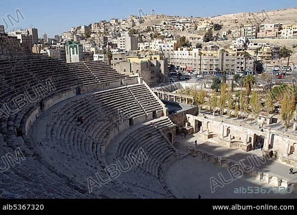 Roman amphitheatre in Amman, Jordan, Asia.